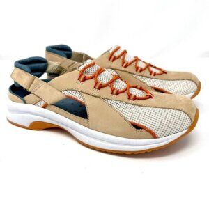 St. John's Bay Active Sandal Sneakers Size 8.5 Taupe Orange Sling Back NIB